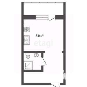 Студия квартира, вторичка, 31м2, 2/12 этаж