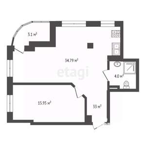 2-к квартира, вторичка, 61м2, 6/8 этаж