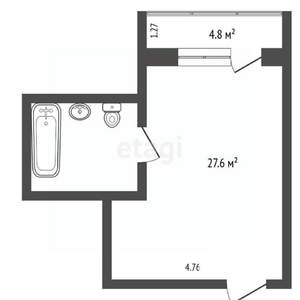 Студия квартира, вторичка, 32м2, 5/11 этаж