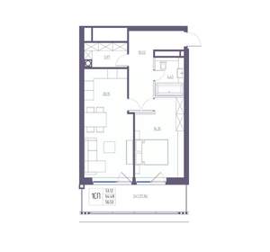 1-к квартира, вторичка, 64м2, 8/8 этаж