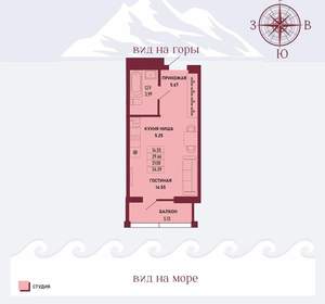 Студия квартира, вторичка, 31м2, 3/17 этаж