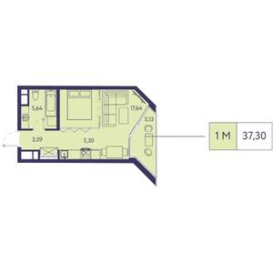 1-к квартира, вторичка, 37м2, 11/20 этаж
