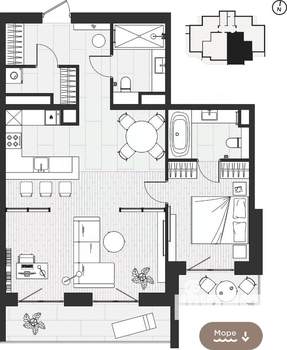 1-к квартира, строящийся дом, 89м2, 2/9 этаж
