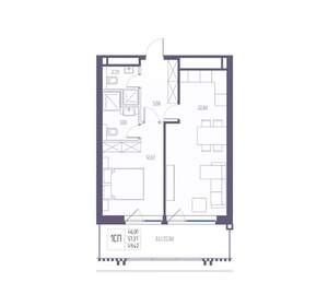 1-к квартира, вторичка, 57м2, 5/8 этаж