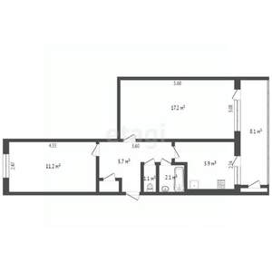 2-к квартира, вторичка, 49м2, 1/5 этаж