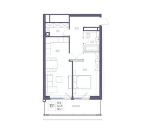 1-к квартира, вторичка, 64м2, 7/8 этаж