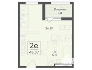 2-к квартира, вторичка, 43м2, 15/15 этаж