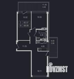 3-к квартира, вторичка, 68м2, 3/8 этаж