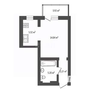 1-к квартира, вторичка, 29м2, 4/16 этаж