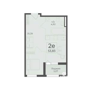 2-к квартира, вторичка, 54м2, 15/18 этаж