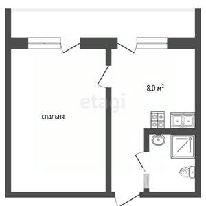 1-к квартира, вторичка, 42м2, 1/5 этаж