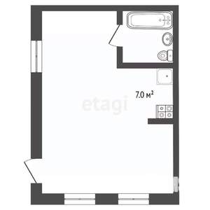 1-к квартира, вторичка, 53м2, 1/4 этаж