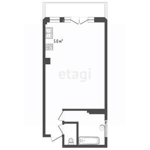 1-к квартира, вторичка, 27м2, 1/3 этаж