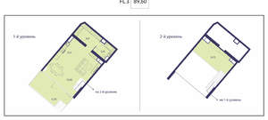 1-к квартира, вторичка, 90м2, 1/20 этаж