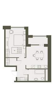 1-к квартира, вторичка, 45м2, 4/22 этаж