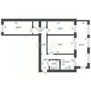 3-к квартира, вторичка, 71м2, 1/4 этаж