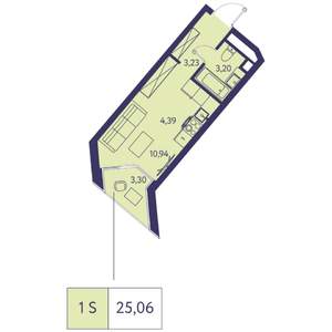 1-к квартира, вторичка, 25м2, 11/20 этаж