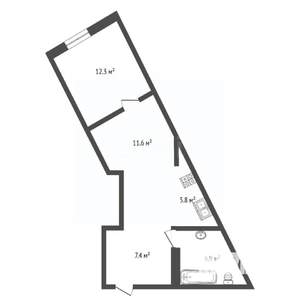 2-к квартира, вторичка, 44м2, 8/18 этаж