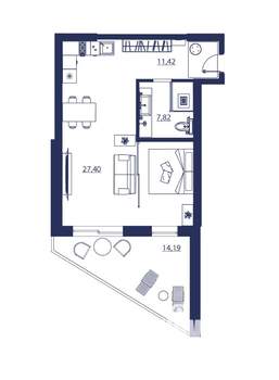 2-к квартира, вторичка, 61м2, 4/8 этаж