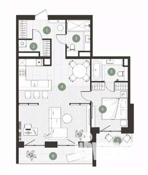 3-к квартира, строящийся дом, 89м2, 2/9 этаж