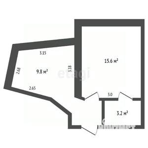 1-к квартира, вторичка, 31м2, 1/1 этаж