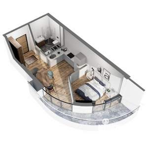 1-к квартира, вторичка, 45м2, 5/9 этаж