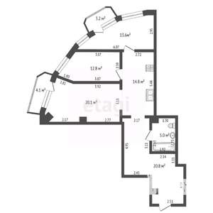 3-к квартира, вторичка, 87м2, 3/14 этаж