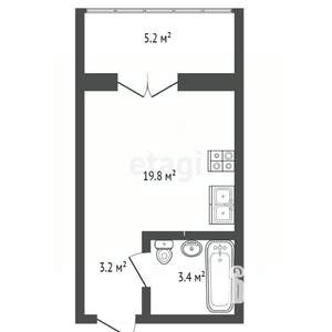 1-к квартира, вторичка, 32м2, 5/7 этаж