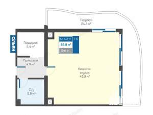 2-к квартира, вторичка, 86м2, 3/6 этаж