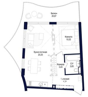 3-к квартира, вторичка, 66м2, 4/8 этаж