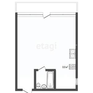 Студия квартира, вторичка, 39м2, 3/4 этаж