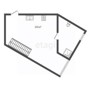 Студия квартира, вторичка, 60м2, 10/11 этаж