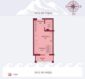 Студия квартира, вторичка, 31м2, 10/17 этаж