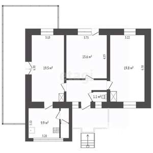 2-к квартира, вторичка, 77м2, 2/2 этаж