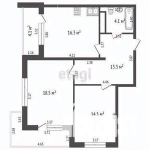 2-к квартира, вторичка, 78м2, 2/8 этаж