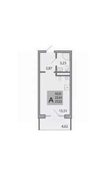 Студия квартира, вторичка, 27м2, 1/3 этаж