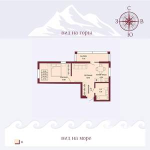 1-к квартира, вторичка, 45м2, 11/16 этаж