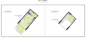 1-к квартира, вторичка, 60м2, 1/20 этаж