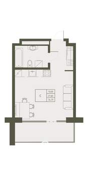 1-к квартира, вторичка, 34м2, 5/22 этаж