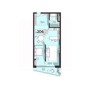 2-к квартира, строящийся дом, 86м2, 2/6 этаж