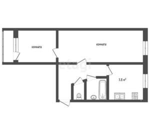 2-к квартира, вторичка, 43м2, 2/5 этаж