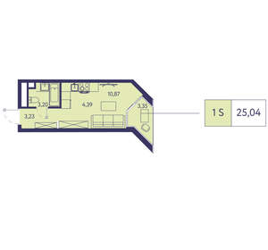 1-к квартира, вторичка, 25м2, 9/20 этаж