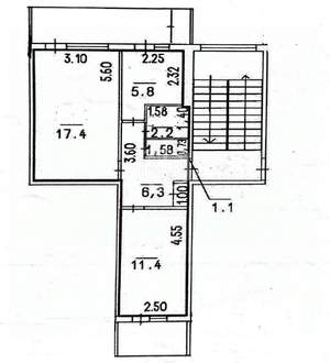2-к квартира, вторичка, 56м2, 3/5 этаж