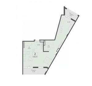 2-к квартира, вторичка, 108м2, 7/18 этаж