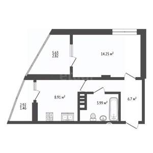 1-к квартира, вторичка, 37м2, 8/9 этаж