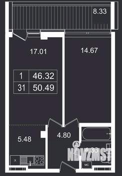 2-к квартира, вторичка, 50м2, 6/8 этаж
