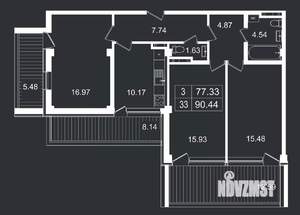 3-к квартира, вторичка, 90м2, 6/8 этаж