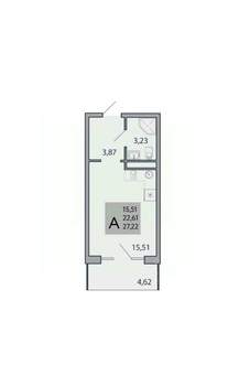 Студия квартира, вторичка, 27м2, 3/9 этаж