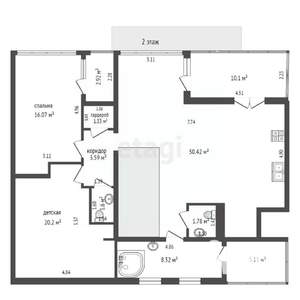 5-к квартира, вторичка, 157м2, 4/5 этаж