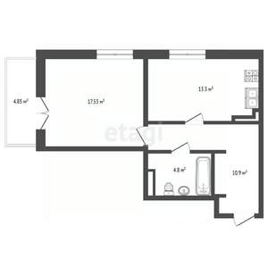 1-к квартира, вторичка, 51м2, 8/16 этаж